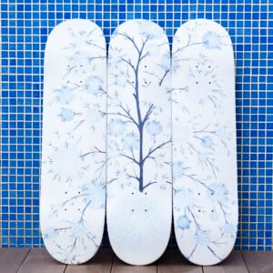 Cotton Tree Print on Skateboard